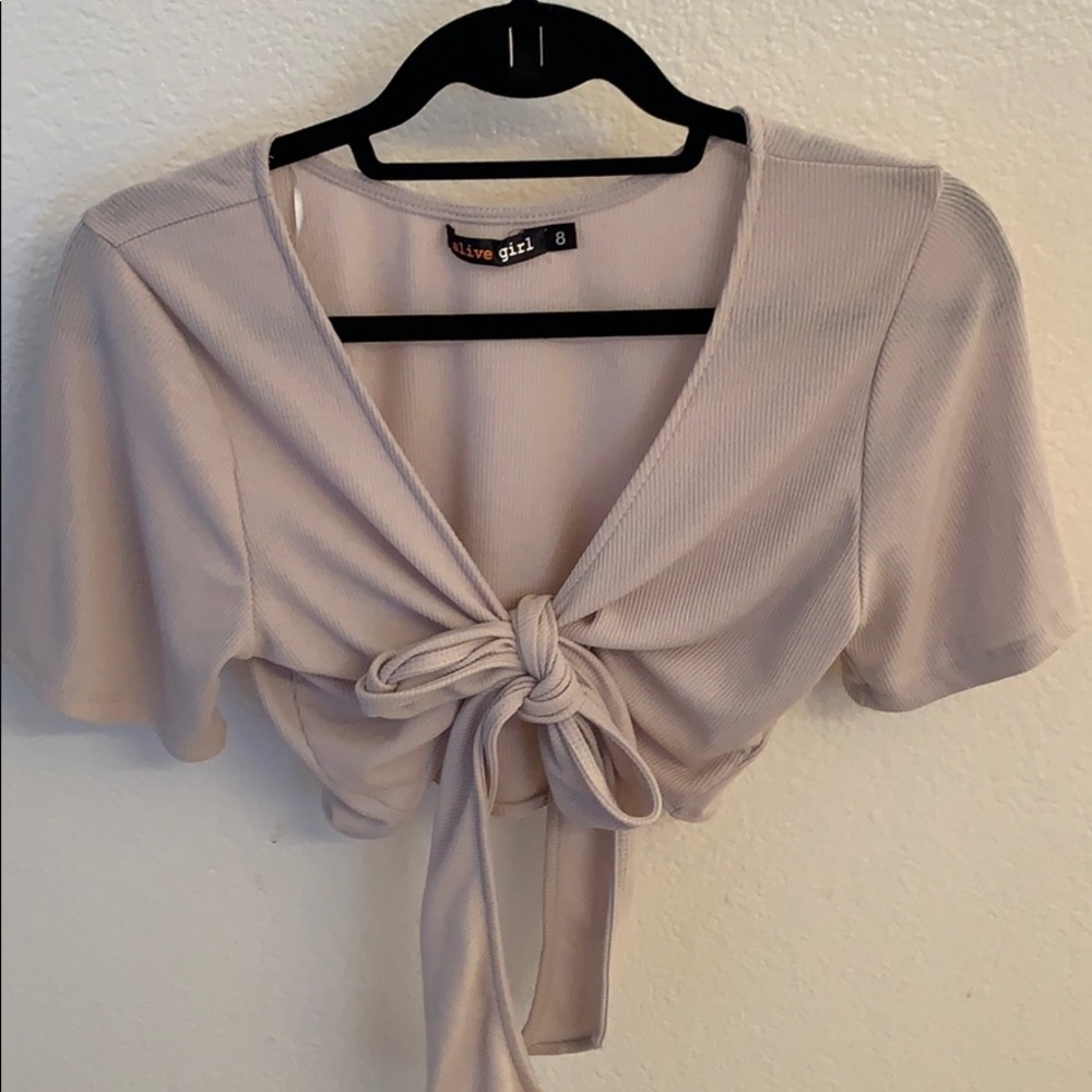 Tiger Mist Tie Crop Top